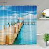 Palm Tree Ocean Animal Scenery Shower Curtains Beach Dolphin Sea Turtle Starfish Landscape Bathroom Decor Bath Curtain With Hook