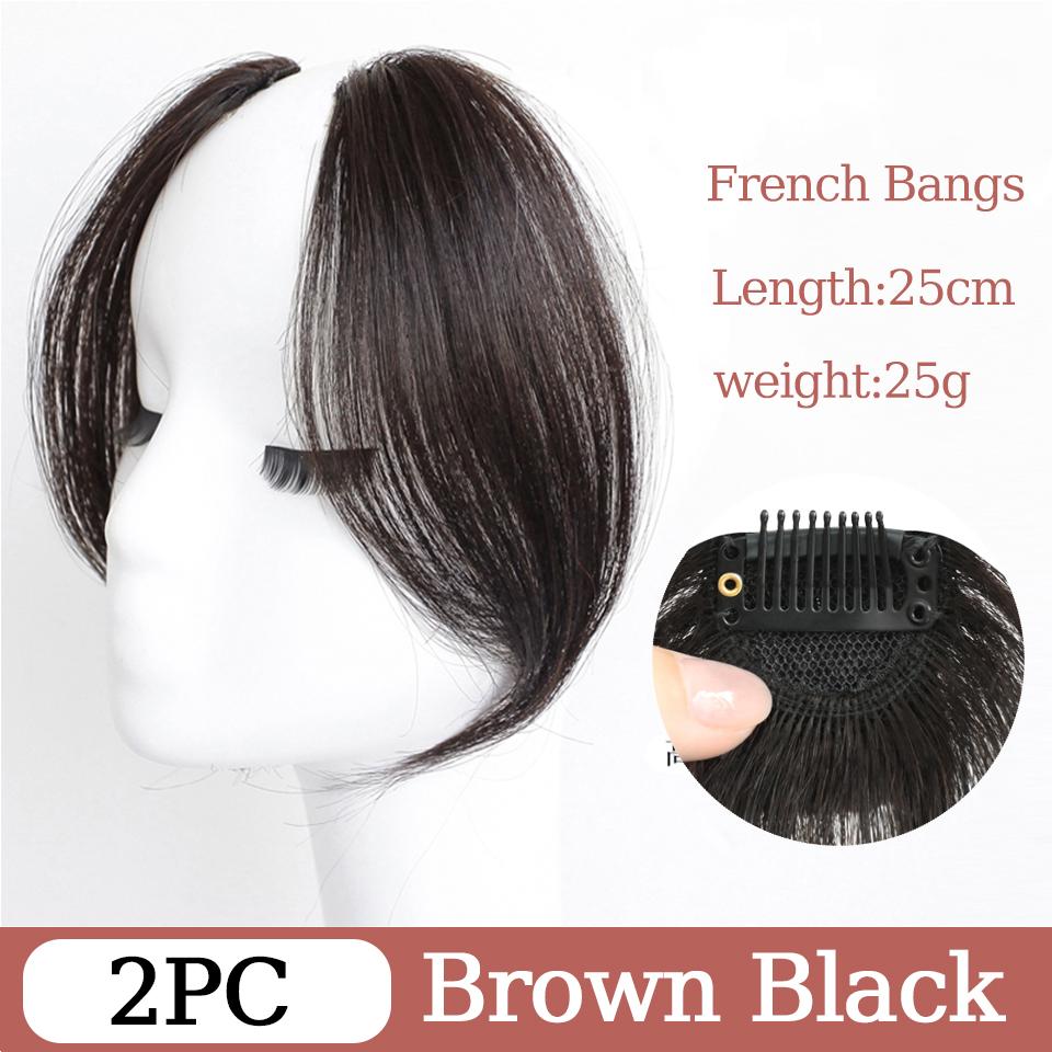 

Синтетическая челка на заколках для волос, челка, средняя часть, две боковые челки, накладные волосы, увеличение объема волос Fo