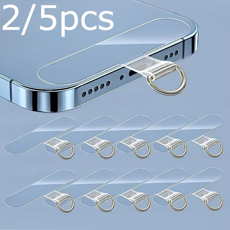 2/5pcs TPU Mobile Phone Lanyard Stickers - Universal Adhesive Mobile Phone Holder with Removable Anti-Loss Strap Connector Kit
