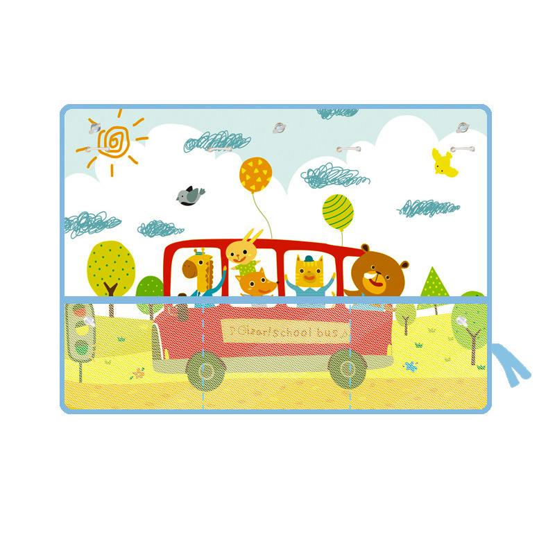 Lovely Car Curtain with Storage Net Pocket for Baby Window Sunshade Cover Kids Sunscreen Thermal Insulation Protection