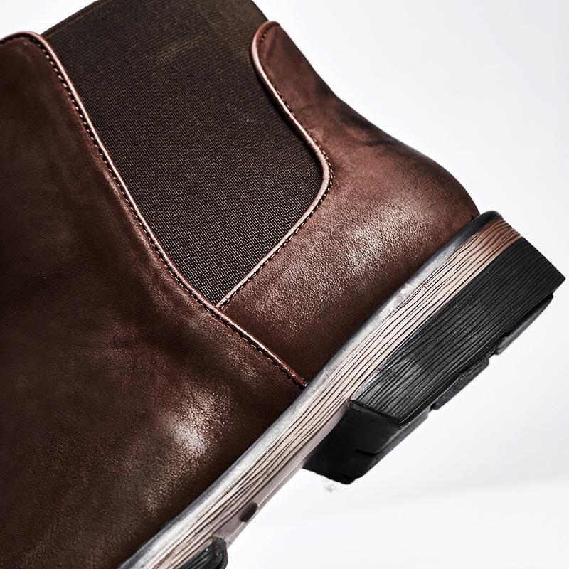 Botines Chelsea para hombre Zapatos de cuero de caña alta Botas para hombre Botas Zapatos de algodón de invierno Botas Martin británicas para hombre