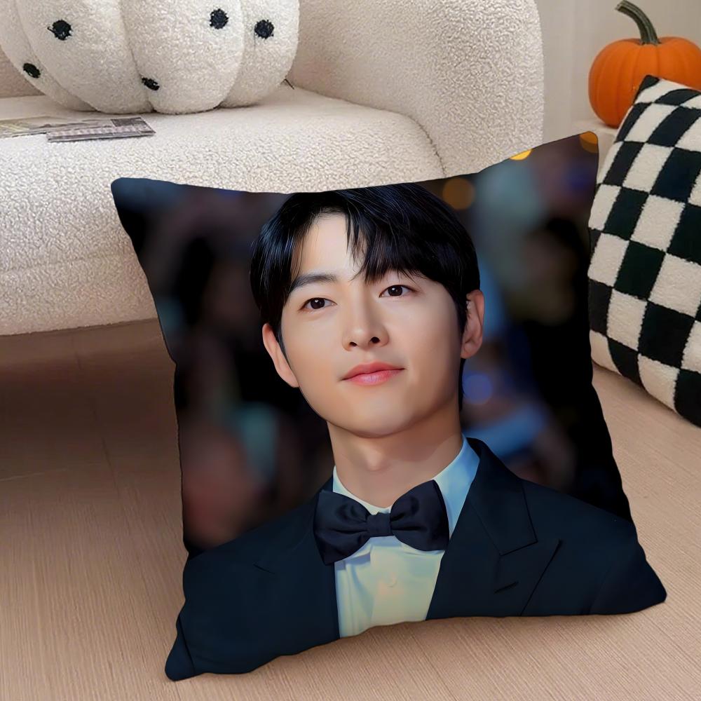 Handsome Talented Korean Actor SSong Joongki Cushion Cover Throw Pillow Cover Hidden Button Durable Polyester Chair Cushion