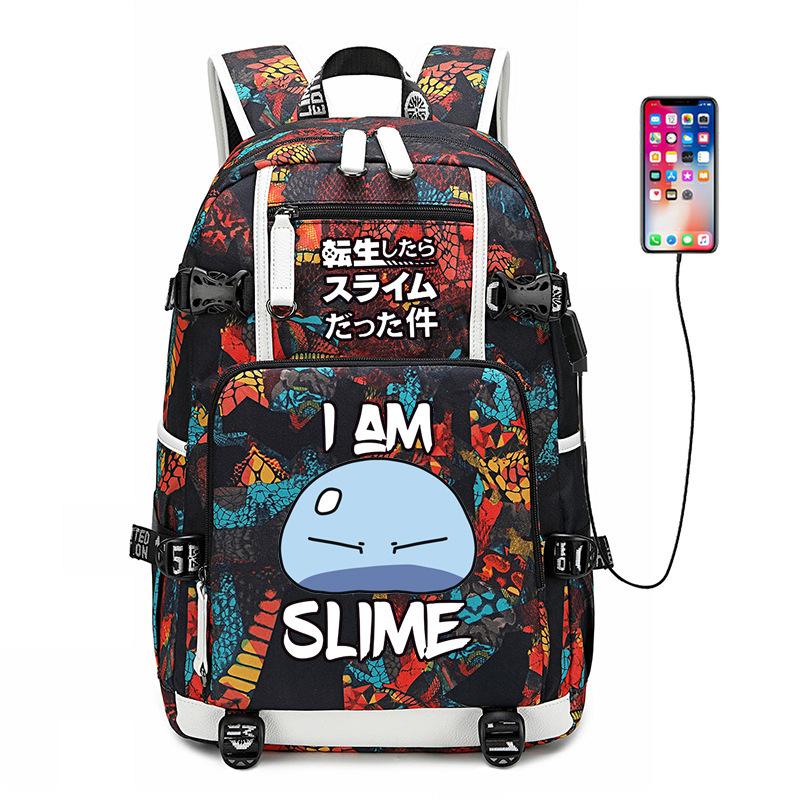 About My Reincarnation Into A Slime Backpack Limu Animation Periphery Student Schoolbag Usb