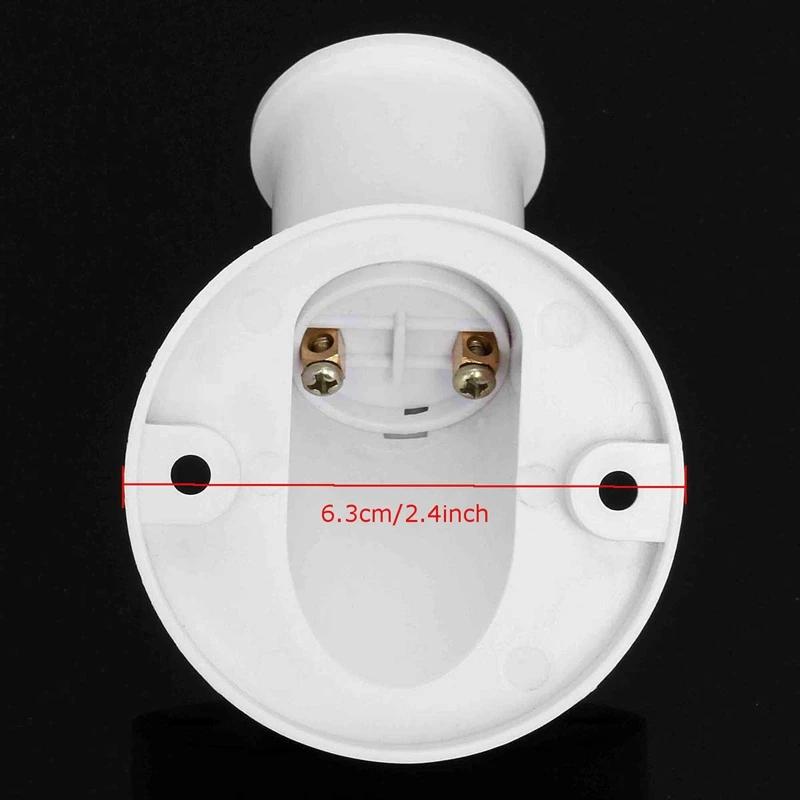 AC 250V 4A White E27 Lamp Base Socket 45 Degree Angle Oblique Screw Plastic Light Bulb Base Wall Lamp Holders Adapter Converter