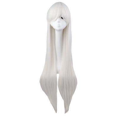 Professional  Long Straight Cosplay Wig Black Purple Black Red Pink Blue Dark Brown 100 Cm Synthetic Hair Wigs