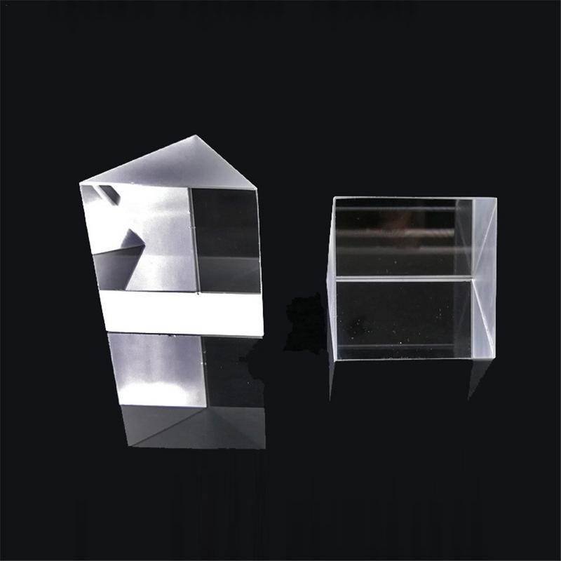 Optical Triangular Prism 10*10*10mm Right Angle Internal Reflection Prisms Mirror Reflective Surface Light Refraction Experiment