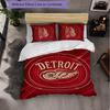 Set Biancheria da Letto in Microfibra con Motivo Detroit Red Wings 3 Pezzi Copripiumino Decorativo per Camera da Letto Uso Domestico