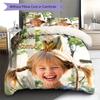 Pippi Longstocking Custom Name Pattern Bedding,Quilt Set Quilt Cover Pillowcase Home Birthday Gift(1 * duvet cover + 2 * pillowcase, without core)
