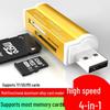 Multifunctional 3-in-1 SD/MS/TF Card Reader for Car, Mini Aluminum Alloy Design
