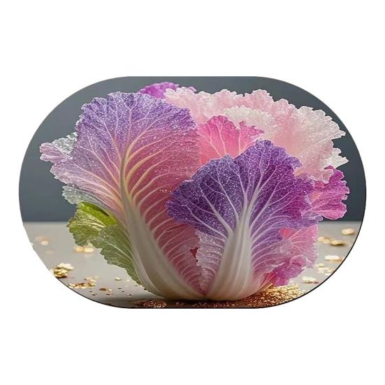 Diatomaceous Earth Floor Mat Colorful Cabbage 3D Realistic Pattern Rug Non-Slip Absorbent Carpet for Bedroom Entrance Kitchen Bathroom