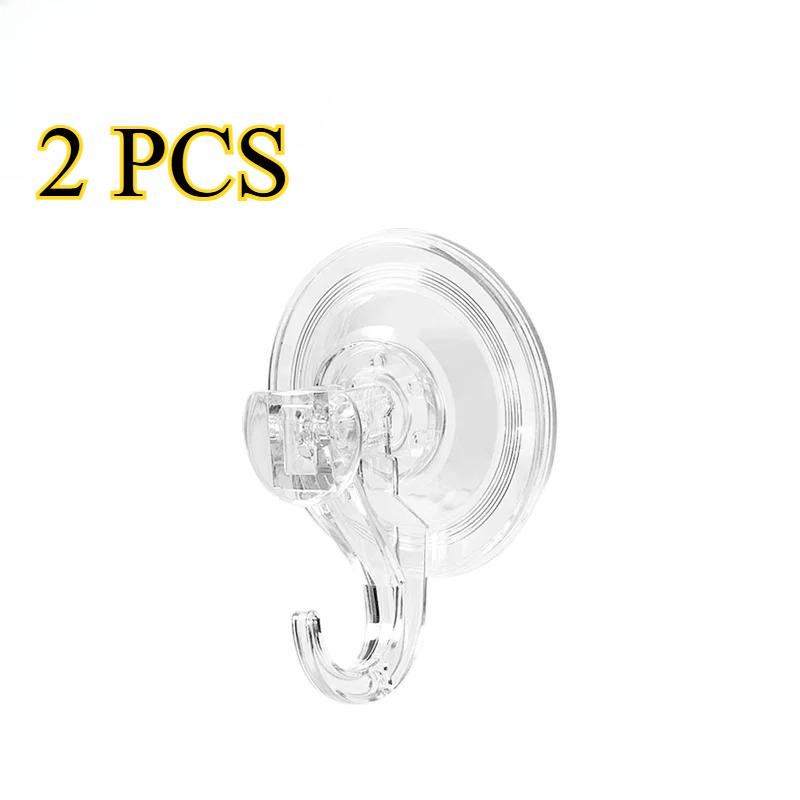 

Suction Cup Hooks Heavy-Duty Reusable Transparent – 2pcs for Kitchen, Bathroom, Window, Glass & Wall – Perfect for Towels 2pcs прозрачный