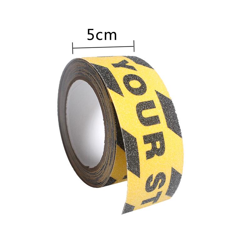 Black & Yellow Extra Adhesive Anti-slip Tape - PVC, Two-color, Frosted, Thickened, Twill Design for Stairs and Steps