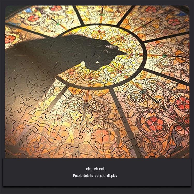 Yüksek Kaliteli Düzensiz Ahşap Kedi Yapboz - Doğum Günleri ve Sevgililer Günü için Sevimli Hediye