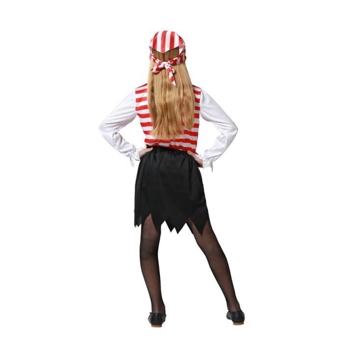 Déguisement De Pirate - ATOSA - Téméraire Rayé - Fille 10-12 Ans - Multicolor - Coiffe, Chemise, Jupe