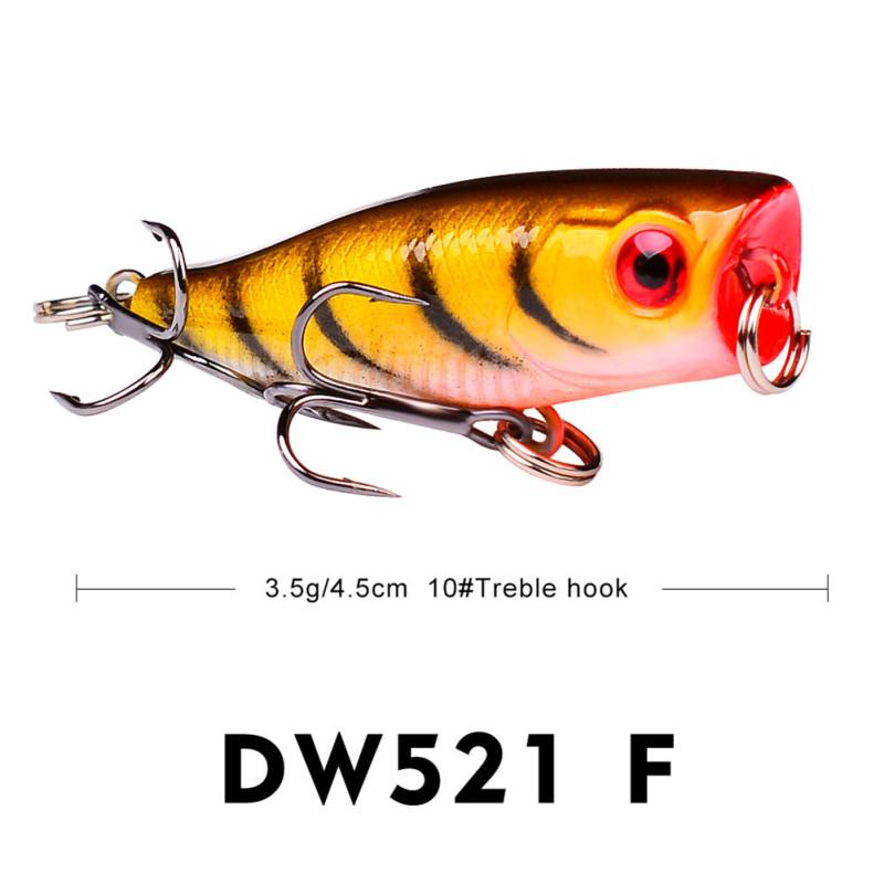 Angelköder 4,5cm/3,5g Topwater Popper Köder Hartköder Künstliche Wobbler Plastik Angelzubehör