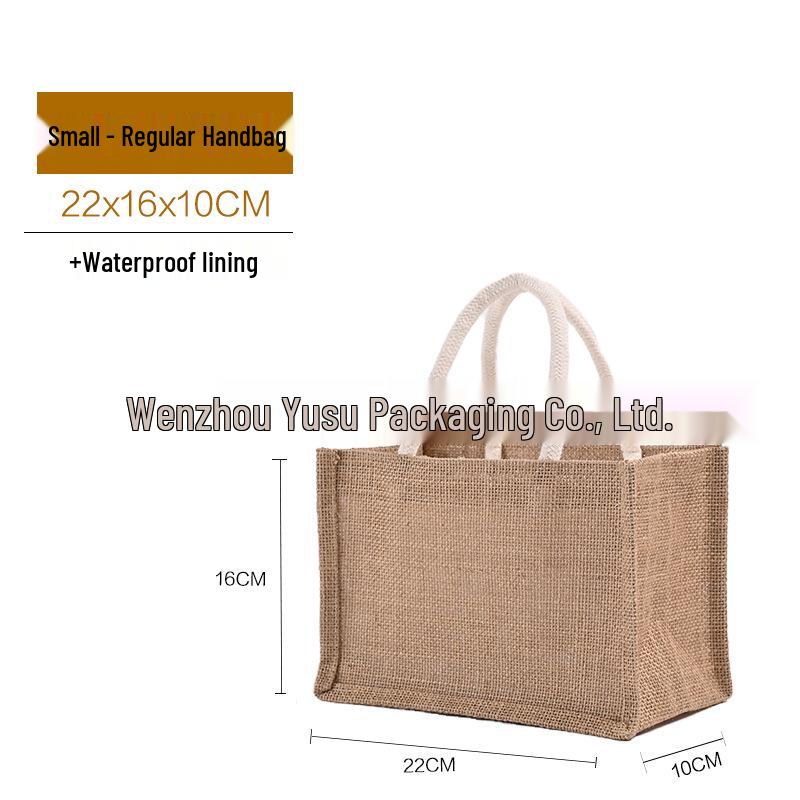 Muji Jute-Style Customizable Tote Bag - Film-Coated, Blank Linen for DIY Hand-Painting