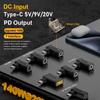 PD 140W DC To Type C Converter 5/9/20V 5.5X2.5 7.4X0.6 Power Adapter Square Mouth Tablet Laptop Charging Plug for Lenovo/HP/Dell