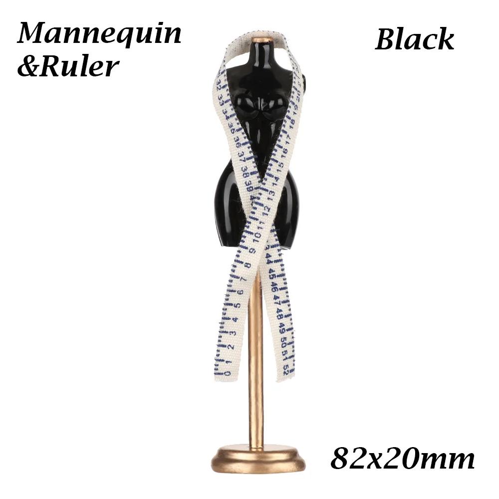 1/12 Dollhouse Mini Mannequin Ruler Set Evening Dress Simulation Humanoid Model Props Miniature Accessories Children Kids Toys