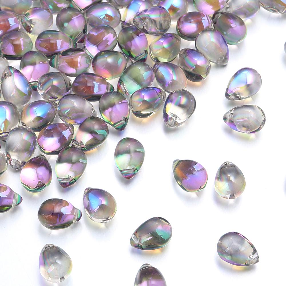 50pcs Water Drop Shape Crystal Beads 9.5x14mm Glass Loose Beads For Jewelry Making DIY Bracelets Necklace Earrings Accessories