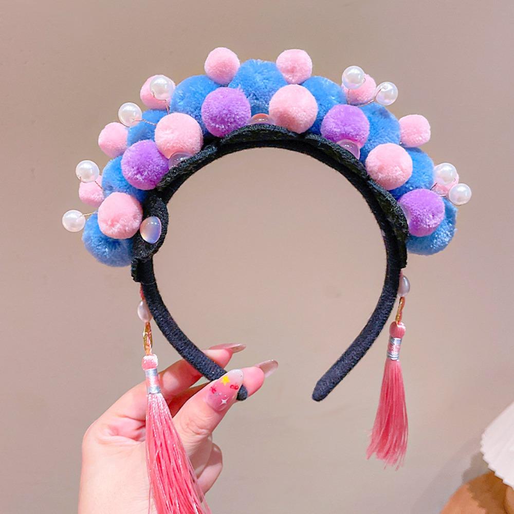 Tassel Chinese New Year Headwear Tang Suit Hair Hoop Hanfu Headwear Beijing Opera Headband  Girls