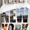 3pcs Bedding Set Business City Scenery New York Black And White Duvet Cover Pillow Case Boy Kid Teen Girl Bedding Covers Set