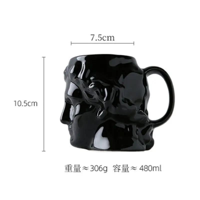 Colored Ceramic Cup Spain Ancient Greece Apollo David Head Mug Sculpture Coffee Cup Desktop Ornaments Office Water Cup 480ml