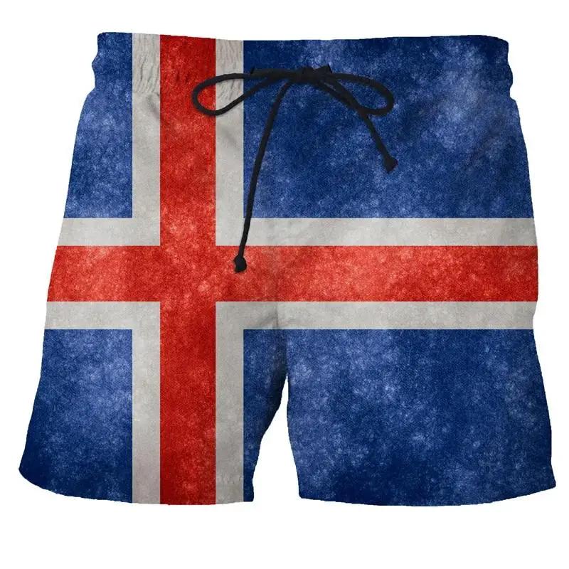 Sommer Herren Badehose Spanien Flagge Print Surfen Board Strandshorts Neue Mode Übergroße Badehosen Sportbekleidung Slips Boy Short Pants