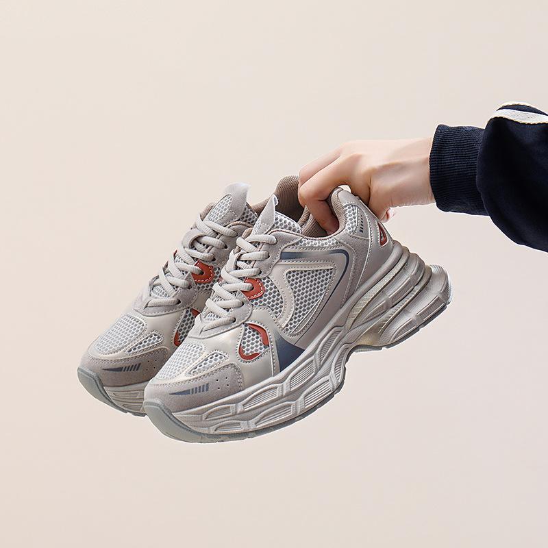 

Женские повседневные кроссовки на толстой платформе, дышащие нескользящие кроссовки для ходьбы, удобные спортивные туфли для папы, женские кроссовки для тенниса со шнуровкой и бега 40