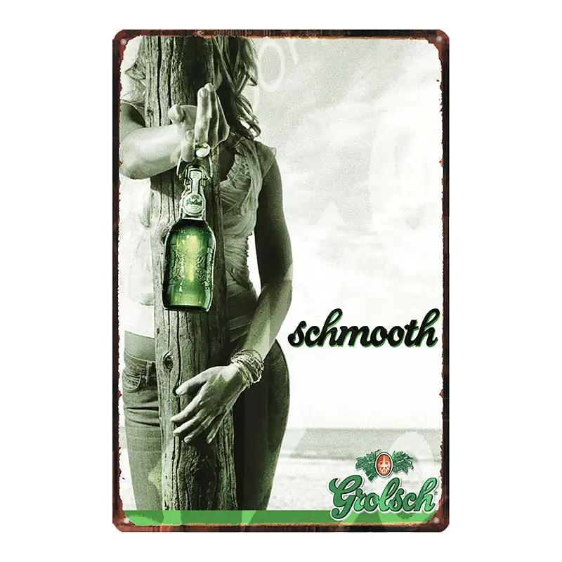 YZFQGrolsch Bière Lager Panneaux Décoratifs Hollandais Plaques Métalliques Pour Mur Bar Maison Art Décoration Restaurant 30X20CM DU-9120B