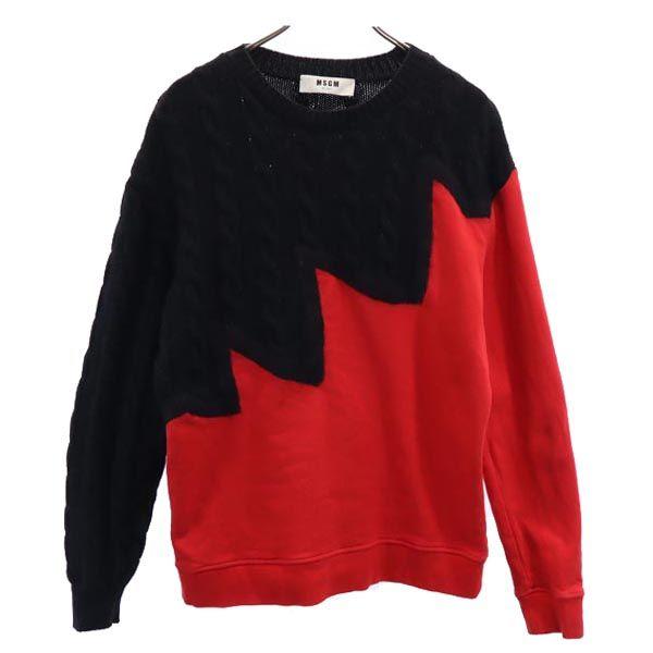 

MSGM Long sleeve Knit switching sweat S brushed back sweatshirt Men s Used