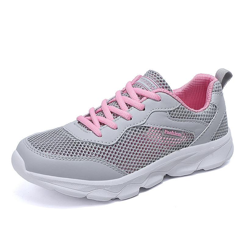New Summer Sports Shoes Large Net Hollow Women's Casual Shoes Korean Lace-Up Versatile Women's Shoes Comfortable And Breathable