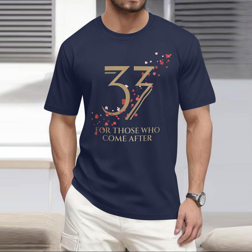 Stylish And Casual Men's Round-neck Loose-fitting Short-sleeved Top.