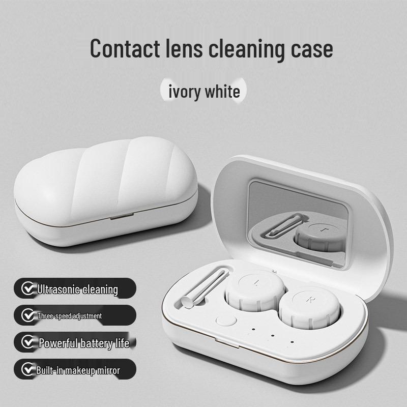 Compact Automatic Contact Lens Cleaner with Vibration Technology - Portable Storage for Colored Lenses