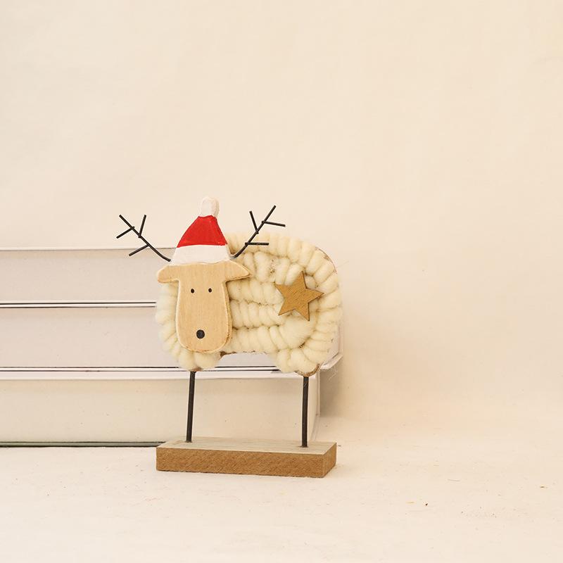 

Рождественские украшения из шерстяного фетра ручной работы, фигурки животных для рождественской елки, настольные, для витрины, праздничный домашний декор Other