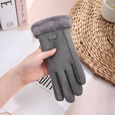 Thermische Handschuhe Herbst und Winter Gary Damen Outdoor Deutscher Samt Verdickter Samt Imitation Kaninchenfell Mundhandschuhe