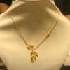 New Chinese High-end Golden Fringed Necklace Female Retro Coin Gourd Exquisite Collarbone Chain Light Luxury Niche Neck Chain