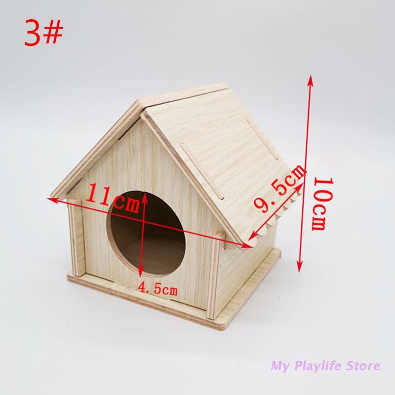Hamsterhaus, Holzversteck, Kletternest, Lebensraumdekor, kleine Villa, Spielzeug für Mini-Rennmäuse, Goldbären, Meerschweinchen, kleine Haustiere