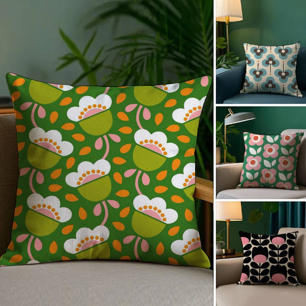 Luxury Pillow Case Sofa Living Room Bedroom Double-sided Printing Brand O-Orla Kiely Square Cushion Nap Time Pillow Case