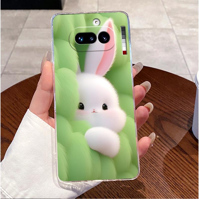 For Nothing Phone 4a 5G Case Clear Luxury Cute Love Rabbit Funny Pattern TPU Soft Silicone Back Cover For Nothing 4A 4 A Casing