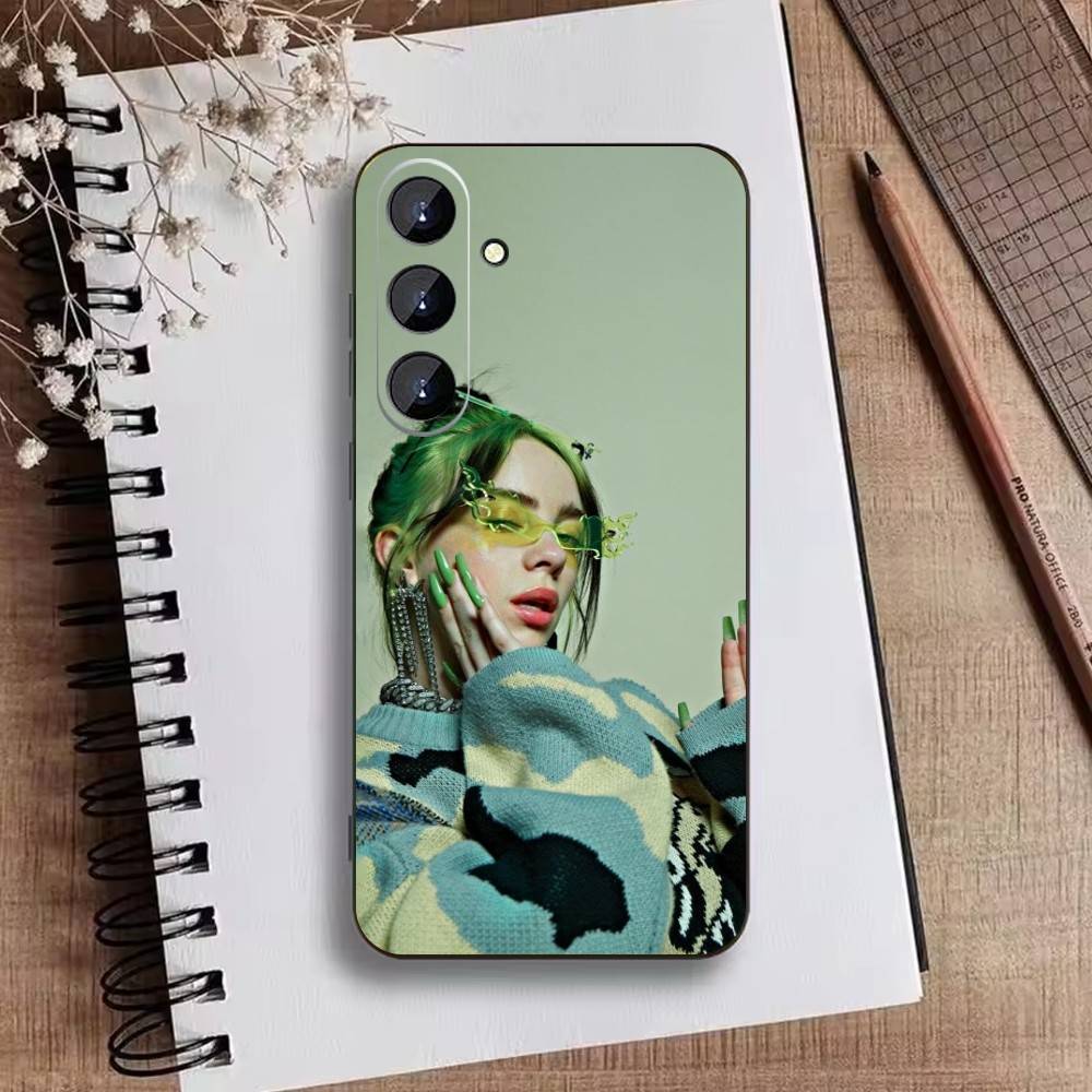 S-Singer B-Billie Eilish Phone Case For Samsung Galaxy A73,21,22,32,71,53,52,51,80,5G Soft Black Cover