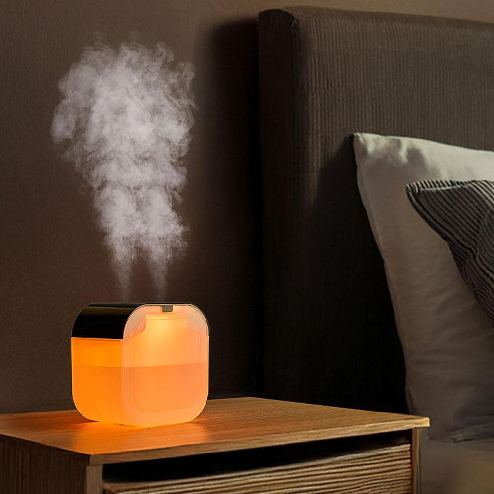 Double spray humidifier with water shortage automatic power-off touch sensing bedroom home use colorful light humidifier