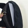 Pass Case, Plush Toy, Keychain with Reel, Fluffy Me Plush Pass Case, Storage Function, Chuck, IC Card Case, Card Case, Cat, Black Cat, Lightweight,