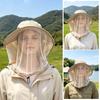 Outdoor Sun Hat with Mosquito Head Net Neck Flap Breathable Men Women Fishing Hiking Camping Climbing Face Netting Wide Brim Hat