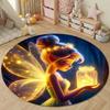 Various Styles and Sizes Tinker Bell Printed Cartoon Round Carpet for Kids Living Room Rug Picnic Mat Flannel Anti-Slip Rug Gift