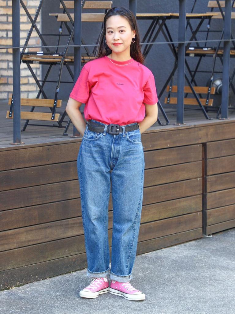 Beams Boy S/S TEE Boy Embroidery Crew Short Sleeve T-Shirt Women's FUCHSIA 2