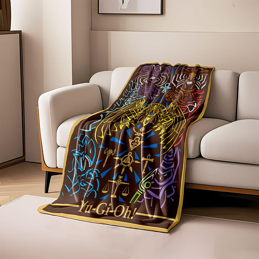 

Stylized mythical creatures surround Egyptian-themed symbols in vibrant colors. for all seasons blanket lunch break throw gift 80cm x 120cm