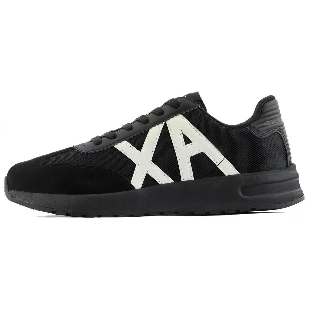 Armani Exchange Polyester Round Toe Lace-Up Low-Top Casual Shoes Men sneaker Black XUX071XV5271M217