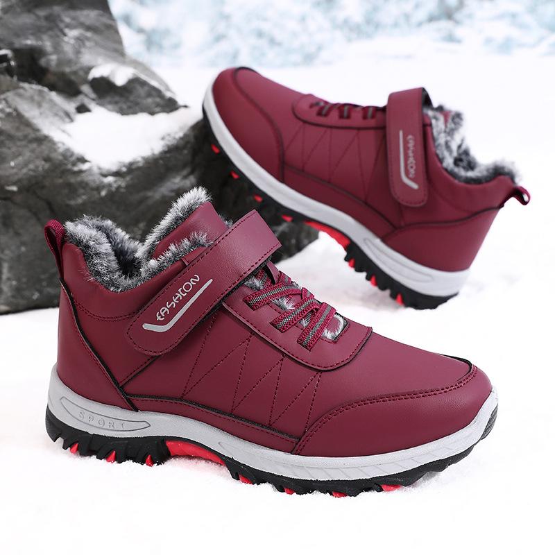 Bomullssko vinter varm snøstøvler mote avslappet bomullsstøvler utendørs fortykket fløyel sport gåsko kald