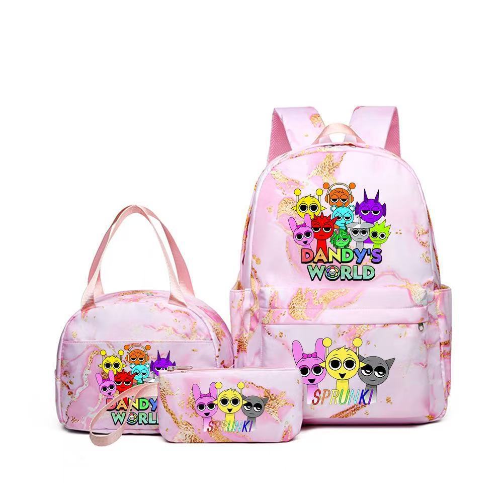 Rhythm zygote student schoolbag children's backpack backpack three-piece set