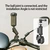 Heavy Duty Motorcycle Camera Clamp Double Ball Head Handlebar Mount Adjustable Angle Bike Mount For Adventure Filming